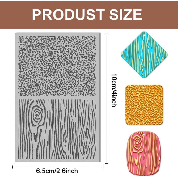 1pc Polymer Clay Texture Sheets Frosted Particles Tree Grain Rubber Clay Texture Sheets Clay Texture Mat for Jewelry Making Craftwork and Printing Patterns