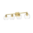 thumbnail image 7 of Living District Foster 4-Light Iron & Glass Bath Sconce in Brass/Clear, 7 of 7