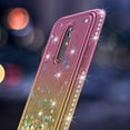 thumbnail image 2 of LG Stylo 5 Case, KAESAR Quicksand Glitter Sparkly Rhinestone Liquid Colorful TPU Bumper Protective Cover for LG Stylo 5 (Gold/Pink), 2 of 5