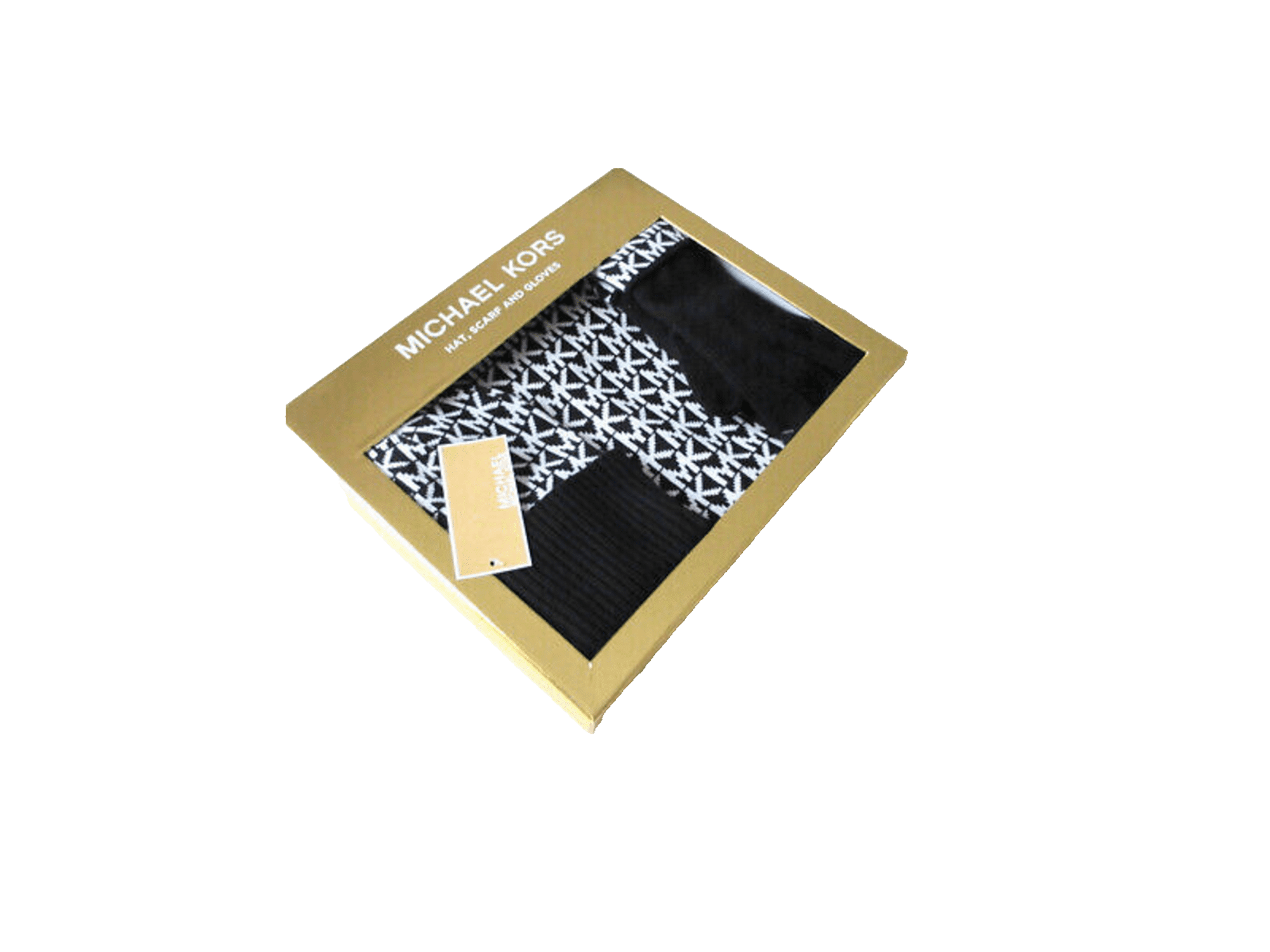 MICHAEL KORS 3pc Gift Box MK Logo Sweater Knit Scarf Beanie Gloves MSRP $148 NWT Michael Kors 3-Piece Set SCARF, HAT & GLOVES Dark Fuchsia  main image 2
