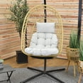 thumbnail image 2 of Vivere Deluxe Nest Combo with Premium Outdoor Fabric and Extra Plush Cushion - Cappuccino, 2 of 6