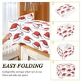 thumbnail image 2 of Yayeee Collapsible Storage Bin with Lid Fabric Closet Decorative Basket with Handles, Red Santa Hats Pattern, 2 of 7