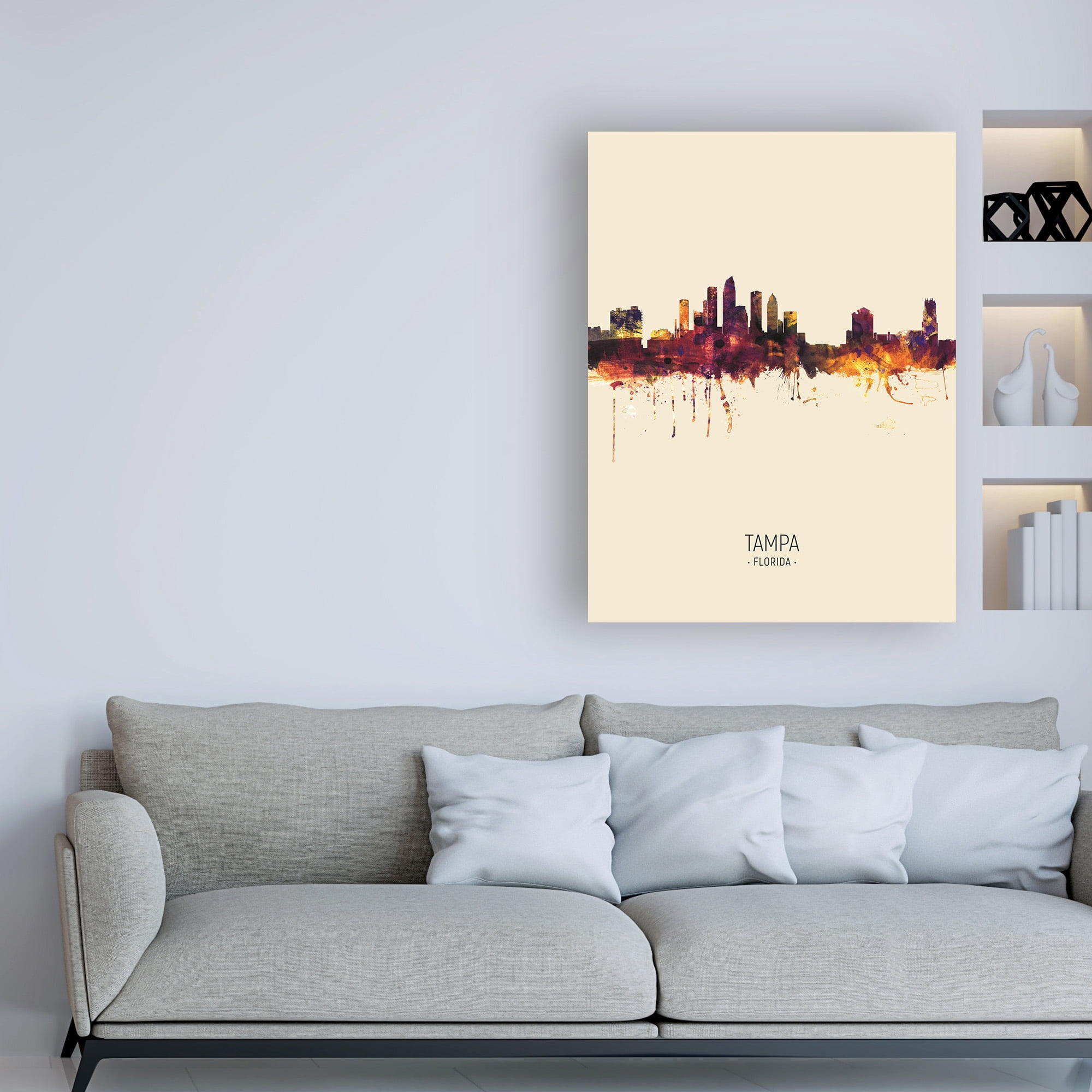 Trademark Fine Art 'Tampa Florida Skyline Portrait III' Canvas Art by Michael Tompsett