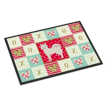 Carolines Treasures CK5826MAT Danish Spitz Love Door Mat Indoor Rug or Outdoor Welcome Mat 18x27 Doormat 27"L x 18"W