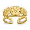 Primal Gold 14 Karat Yellow Gold Diamond-cut Plumeria Toe Ring