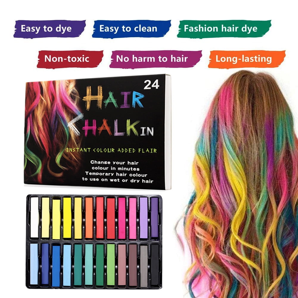 Outtop Hair Chalk Set Temporary Hair Color Safe Washable ...