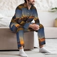 thumbnail image 7 of Uemuo Yak Pattern 2-Piece Loungewear Set - Men’s Soft Sleepwear, Cozy Winter PJs, Comfy Sleep Set-Medium, 7 of 7
