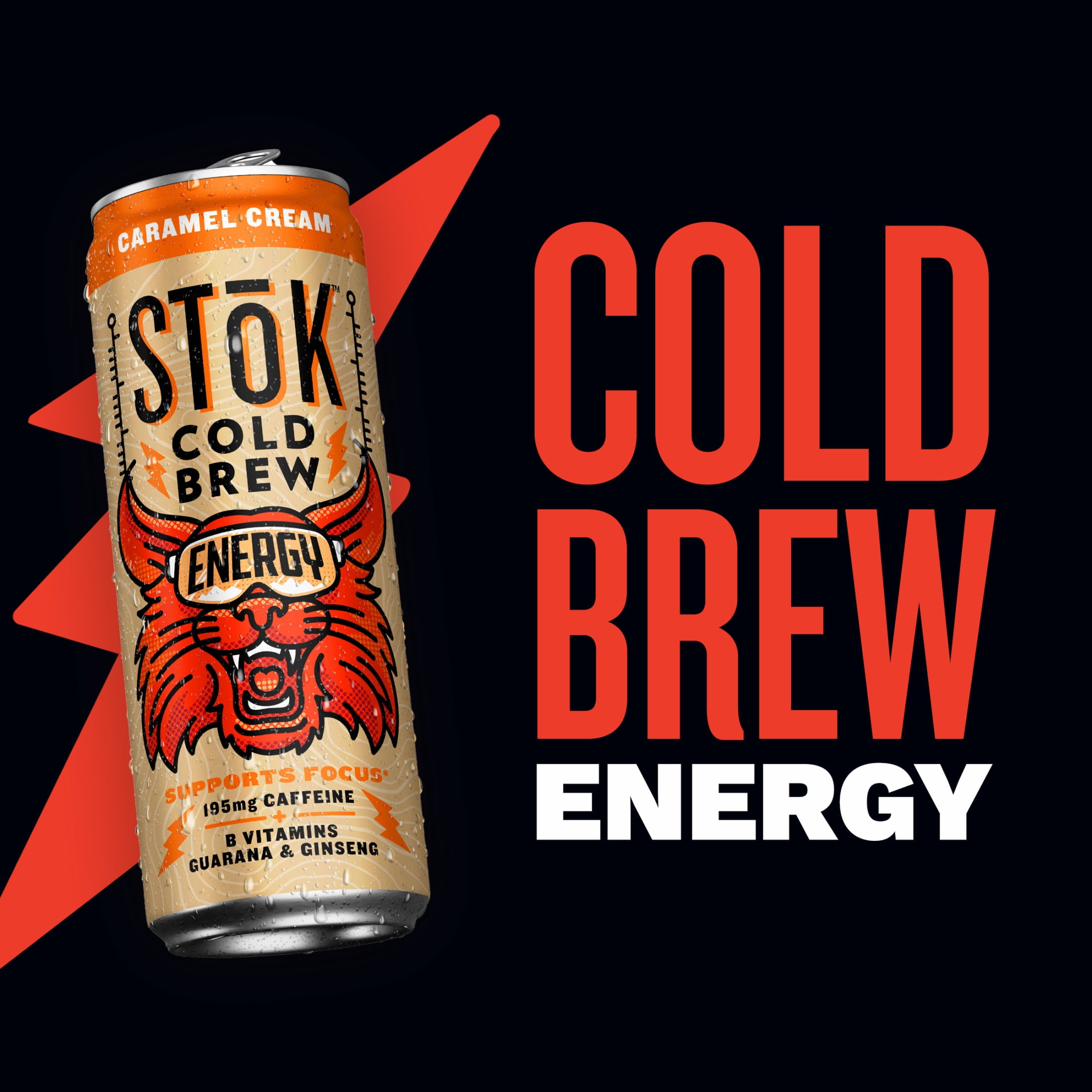 (12 pack) SToK Cold Brew Energy Caramel Cream Canned Coffee Drink, 11 fl oz