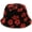 Black, variant on Winter Warm Plush Fuzzy Bucket Hat Faux Fur Daisy Flowers Shearling Fisherman Hats for Women