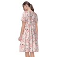 thumbnail image 2 of Bixox Robe d'Été à Manches Courtes pour Femmes Robe Ample Longueur Genou avec Poches-Pig, 2 of 7