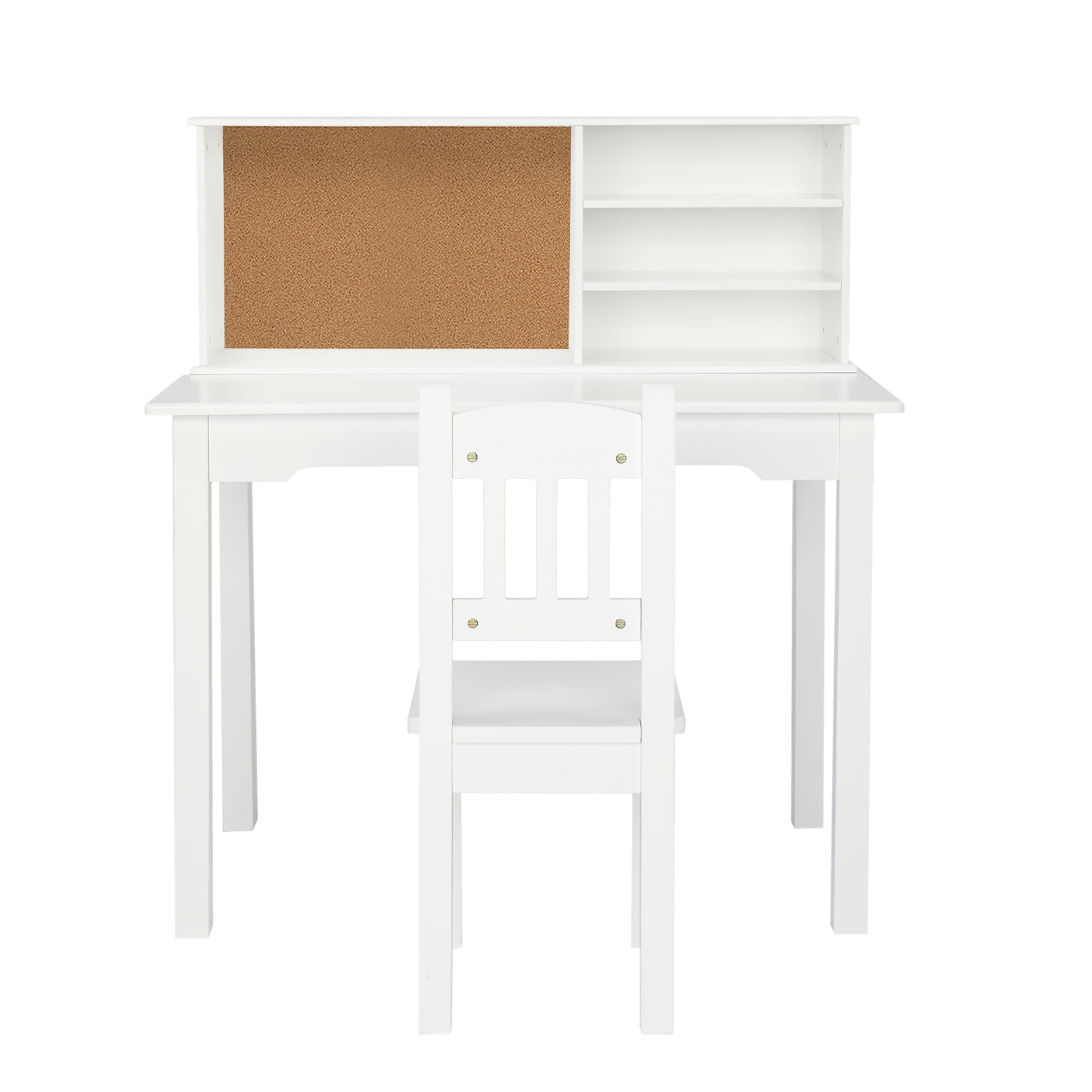Private Jungle Painted Student Table and Chair Set, Multifunctional Study Table and Chair Set with Desk, White Private Jungle Painted Student Table and Chair Set, Multifunctional Study Table and Chair Set with Desk, White
