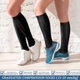 thumbnail image 2 of 3 Pairs Copper Compression Socks for Women & Men Circulation 15-20 mmhg - Better Blood Flow, Swelling, Best Support for Medical, Running, Nursing, 2 of 7