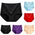thumbnail image 5 of Sakmal Plus Size Womens Underwear Briefs High Waisted Cotton Panties No Show Red Womens Panties 3XL,5-Pack, 5 of 5