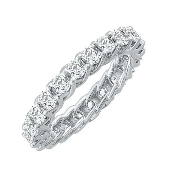2 Carat Diamond Eternity Wedding Band Ring in 14K White Gold - IGI Certified (Ring Size 7)