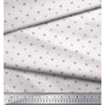 thumbnail image 2 of Soimoi White Moss Georgette Fabric Pink Heart Print Sewing Fabric Yard 42 Inch Wide, 2 of 3