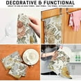 thumbnail image 4 of Vintage Flower Leaf Dish Towels 4 Pack, Yellow Floral Washable Tea Towels Dishcloths Lint-Free 18x28 Inch Fast Drying for Kitchen Restaurant Bar Clean, 4 of 7