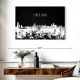 thumbnail image 3 of Elephant Stock Chicago Skyline Bw Wall Art - Horizontal Canvas Wall Art - Living Room Wall Decor - City Canvas - Black And Gray Decor - 39" x 26", 3 of 8