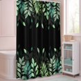 thumbnail image 5 of Shower Curtain Green Leaves Shower Curtains for Bathroom Decor, Waterproof Polyester Shower Curtain Set with Hooks, Small Stall Size 36" x 72" Leaf Plant Black, 5 of 9