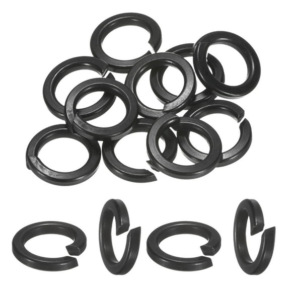 Uxcell 20-Pack Spring Lock Washer, M16 Stainless Steel Electroplating Black Coating Elastic Gasket Screw Fasteners