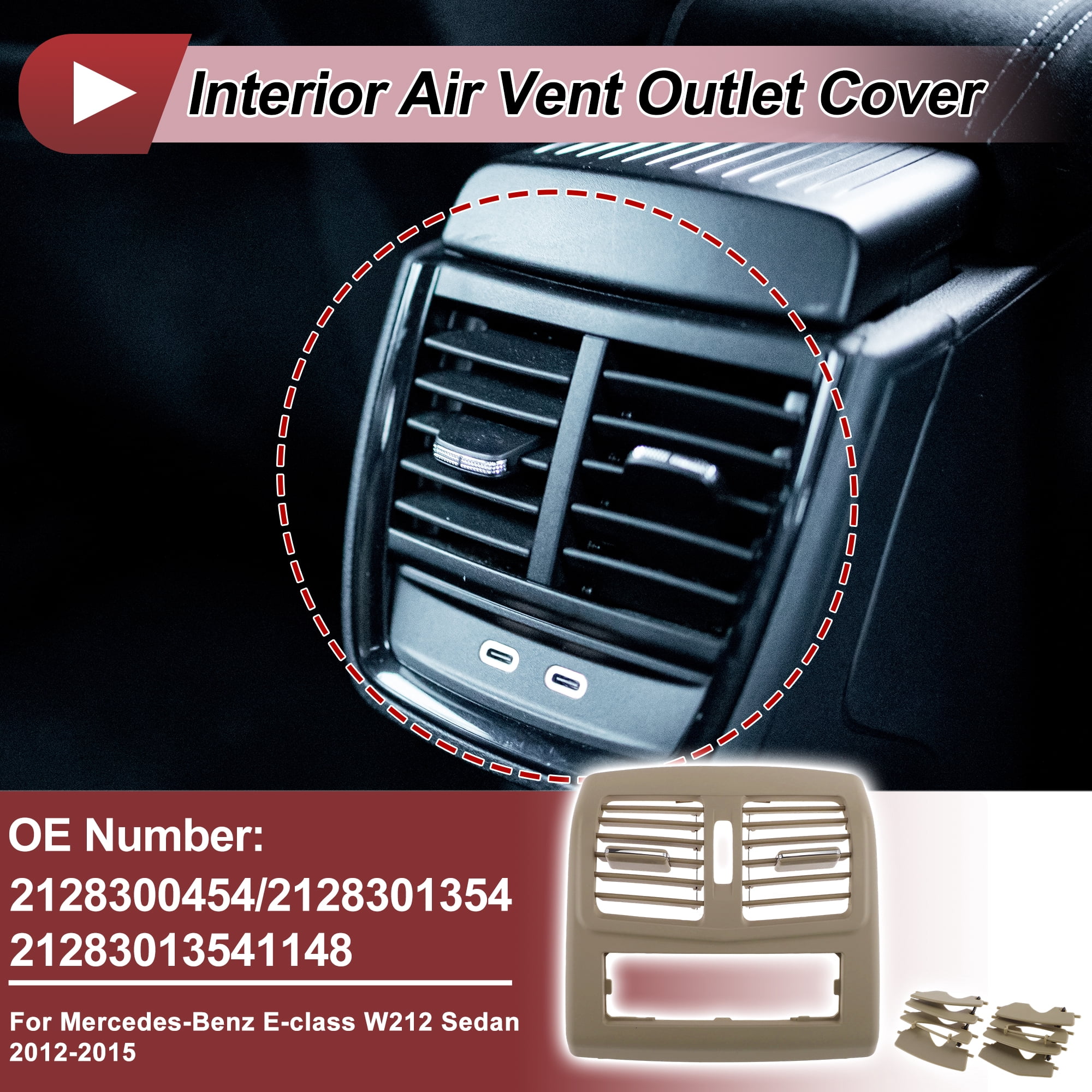 Unique Bargains Rear Air Vent Cover 2128300454 for mercedes E Class W212 Beige