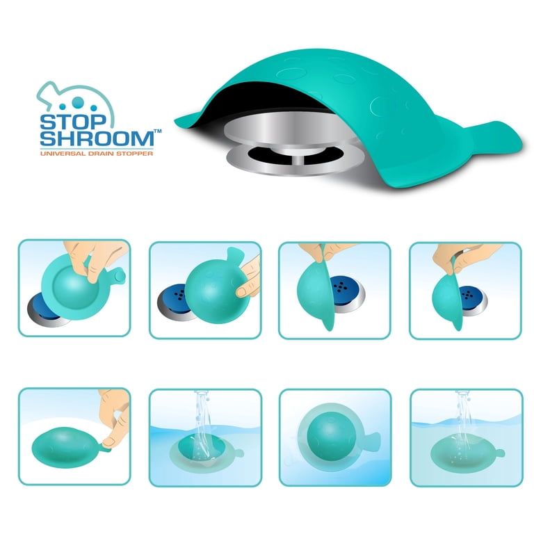 TubShroom Aqua Universal Drain Stopper, Blue photo 2