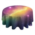 thumbnail image 4 of Colorful Tie Dye Nebula Pattern Round Tablecloth 60"x60",Wrinkle Wipeable Table Cloth for Kitchen Dining Room Picnic Patio Party, 4 of 6