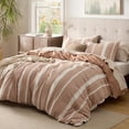 thumbnail image 2 of Waffle Weave Duvet Cover King - 100% Cotton Boho Duvet Cover Set with 2 Pillowcases - Extra Soft Terracotta Textured Comforter Cover with Zipper Closure (King, 104", 2 of 8