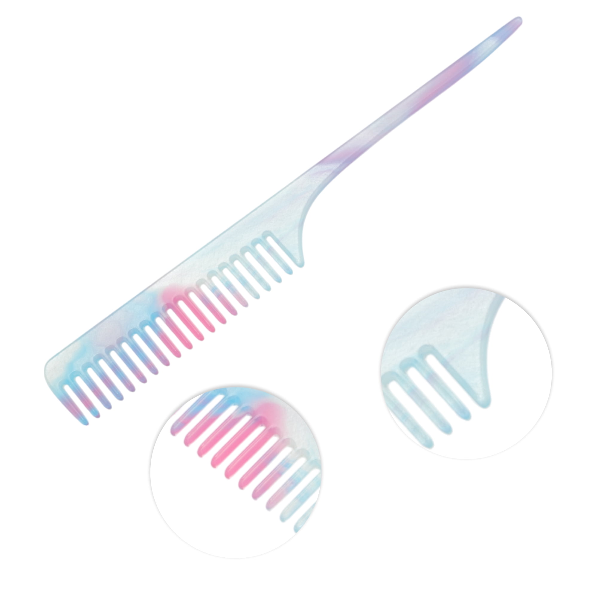 Unique Bargains 1 Pc Simple Vintage Rat Tail Comb for All Hair Types Pink, Blue