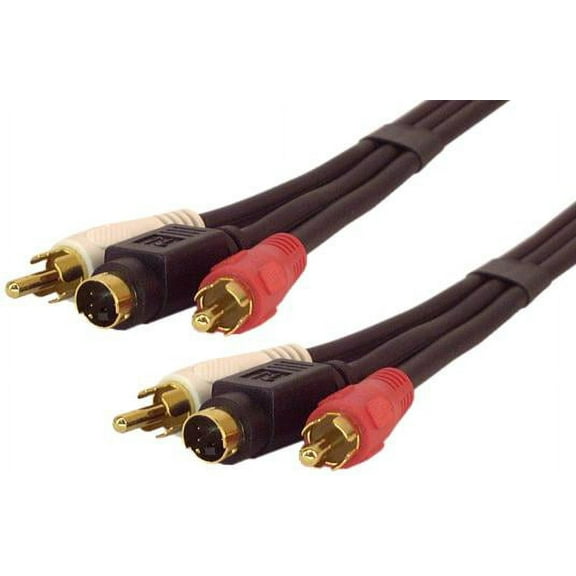 IEC M5271-12 "S Video (SVHS) Plus 2 RCA for Stereo Audio, All Male to Male Cable 12'"