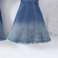 thumbnail image 7 of Girls Flare Jeans Toddler Raw Hem Denim Pants Elastic Waist Wide Leg Slimming Fashion Casual Trousers Little Girl Gift, Sky Blue, 3 Years, 7 of 7