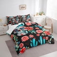 thumbnail image 3 of YST 7 Piece Colorful Skull Bed In A Bag King Size Tropical Cactus Bedding Comforter Sets Romantic Roses Bedding Set with Flat Sheet,Fitted Sheet,Pillowcases,Throw Pillow Covers, 3 of 5