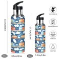 thumbnail image 2 of Yayeee 33oz Insulated Water Bottle Double Wall Stainless Steel with Flip Straw Lid, Blue Cute Train Pattern, 2 of 7