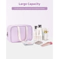 thumbnail image 6 of Travel Toiletry Bag Women Large Cosmetic Bag Travel Makeup Bag Organizer Medicine Bag for Toiletries Essentials Accessories, Purple Stripe, 6 of 8