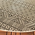 thumbnail image 3 of Safavieh Courtyard Naomi Geometric Indoor/Outdoor Area Rug, Beige/Black, 4' x 4' Round, 3 of 9