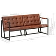 thumbnail image 6 of vidaXL 3-Seater Sofa Brown Real Goat Leather, 6 of 6