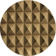 thumbnail image 1 of Ahgly Tapis Rond Lavable en Machine Intérieur Transitionnel Brun Cannelle, 3 Pieds Rond, 1 of 7