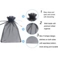 thumbnail image 2 of LoonWear Organza Gift Bags 100-Pack - 5x7" Black Drawstring Pouches, 2 of 4