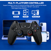 ERFKJE Wireless Pro Controller Compatible with Switch/OLED/Lite/PC/IOS/Android,Dual Vibration Joystick Control,Programmable Turbo 6-Axis Gyro Function,Black