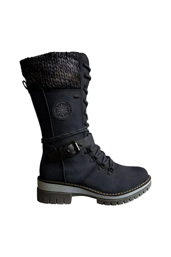 Snow Boots for Women,Winter Boots Mid-Calf,Fluff Boots with Fleece,and Fur-Lined Casual Boots