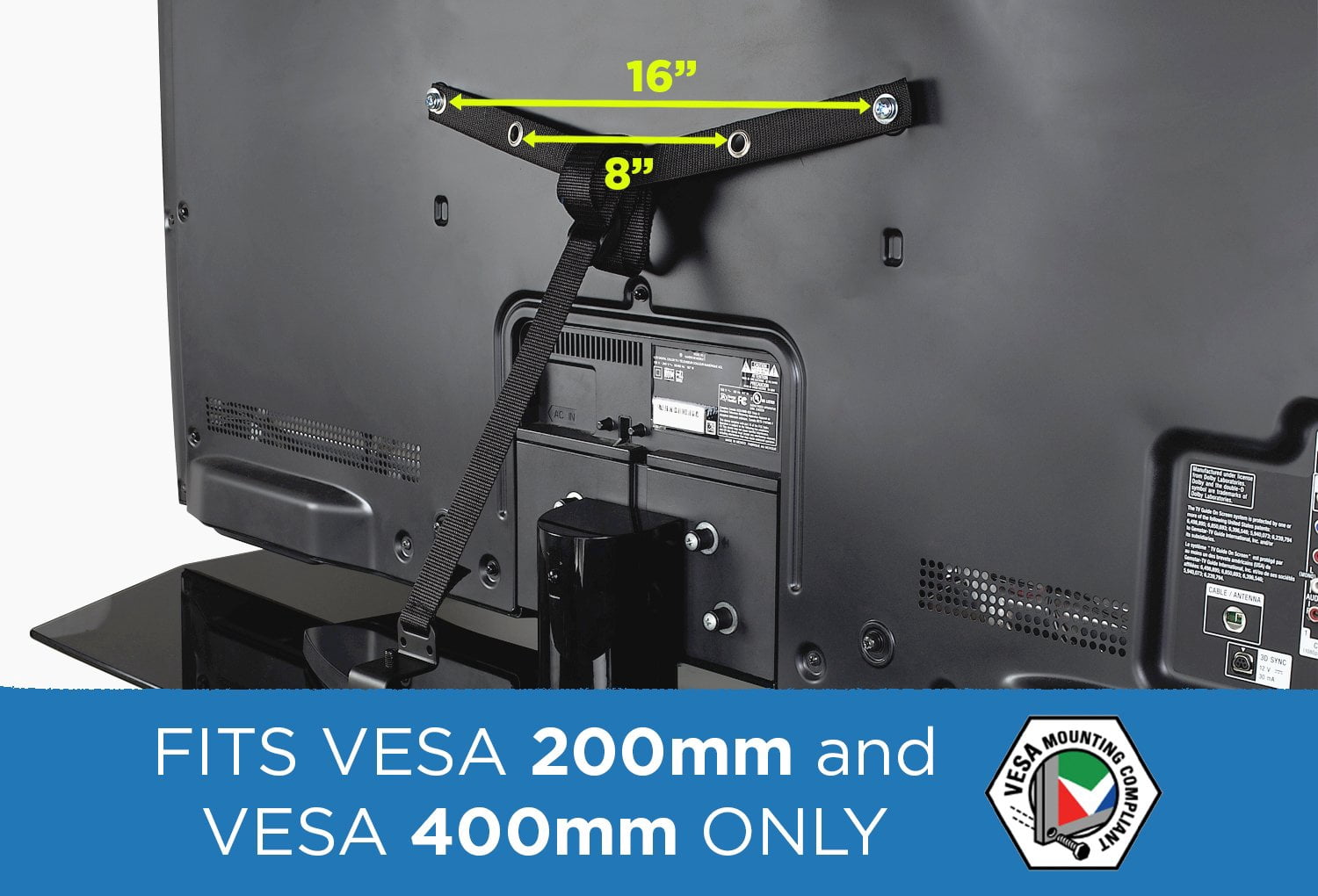 Mount-It! TV Safety Straps with Anti-Tip Protection Secures to TV Stand and Walls (MI-350)