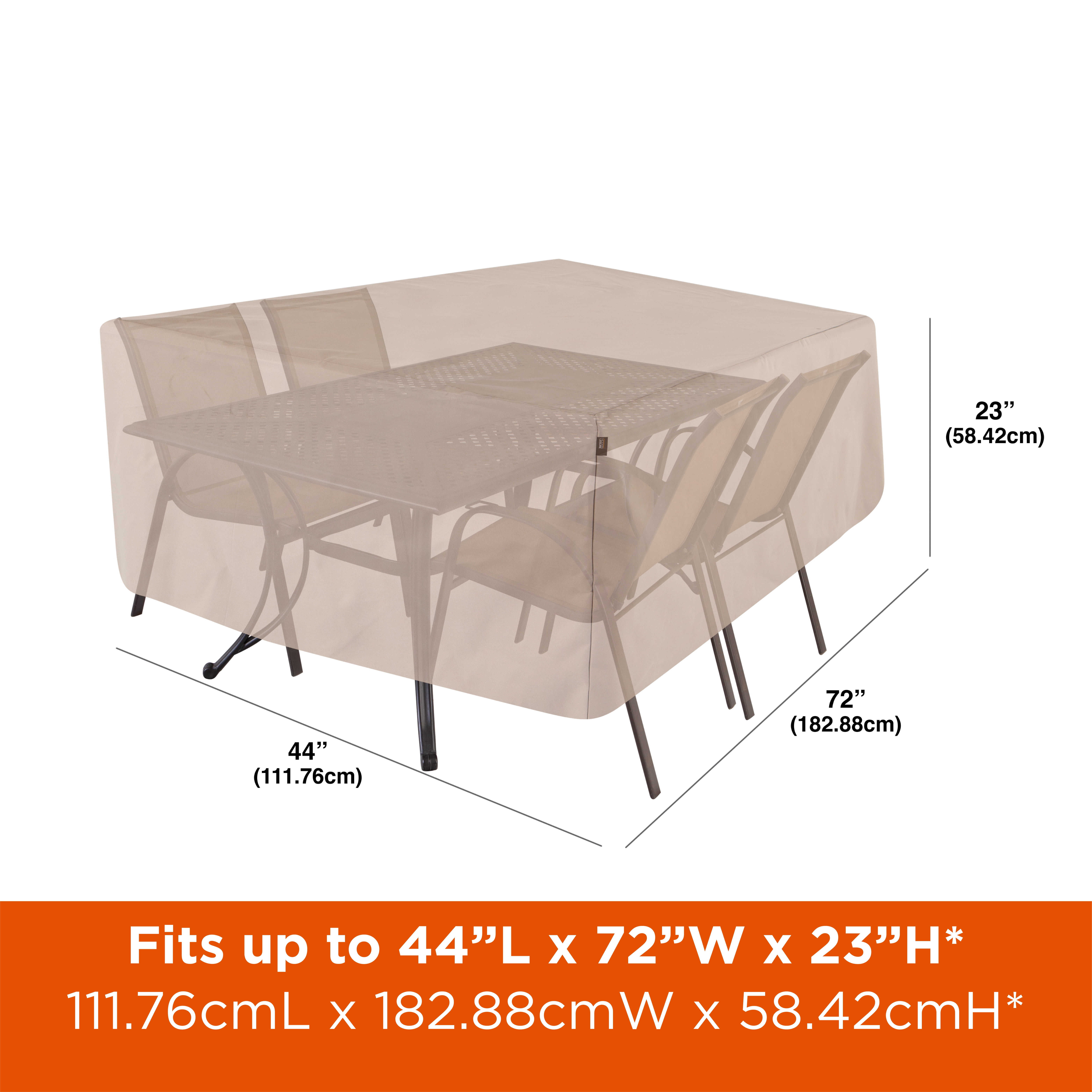 Modern Leisure Chalet 72" x 44" x 23" Beige Rectangle Patio Furniture Set Cover