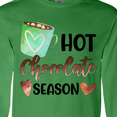 thumbnail image 4 of Inktastic Hot Chocolate Season with Green Mug and Hearts Long Sleeve T-Shirt, 4 of 5
