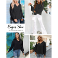 thumbnail image 2 of Aifer Womens Tops Dressy Casual Puff Sleeve Flowy Chiffon Blouse V Neck Long Sleeve Shirts Business Office Date Night Going Out Work Outfits spring 2023, 2 of 5