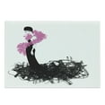 thumbnail image 1 of Feminine Cutting Board, Sketch of Woman in Gown with Fluffy Boa Image, Decorative Tempered Glass Cutting and Serving Board, in 3 Sizes, by Ambesonne, 1 of 2