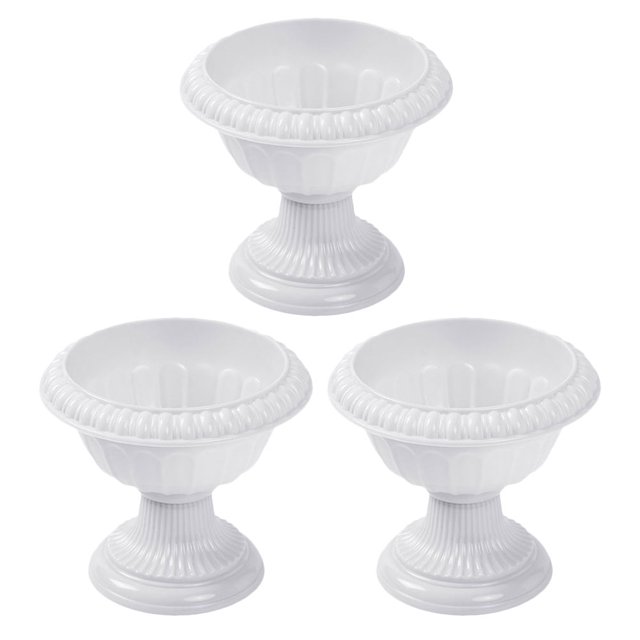 MasteelfCA 3 Pcs Pots de Fleurs Classiques Décoratifs Piédestal Romain Pots de Fleurs en Plastique