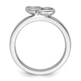 thumbnail image 2 of Auriga Fine Jewelry 925 Sterling Silver White Topaz Double Heart Ring Size 10for Women, 2 of 6