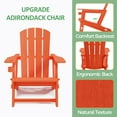 thumbnail image 4 of Chiccushion Adirondack Chair Set of 2, HDPE Adirondack Chair with Cup Holder, Orange, 4 of 8