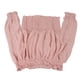 thumbnail image 3 of Off Shoulder Ruffle Blouse Long Sleeve Pure Color Ruffle Jacquard Shirred Blouse for Women Female Pink XL, 3 of 22