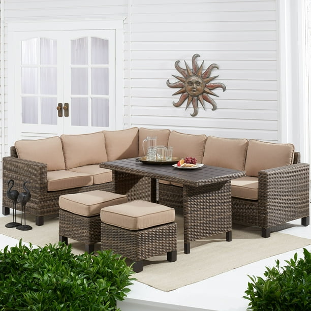Better Homes & Gardens Brookbury 5Piece Patio Wicker Sectional Set
