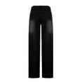 thumbnail image 3 of Delayuji Plus Size Snow Pants for Women Low Waist Trouser Casual 90S Print Vintage Straight Leg Flare Trousers Loose Streetwear Jeans Plus Size Womens Clothing Black L, 3 of 5